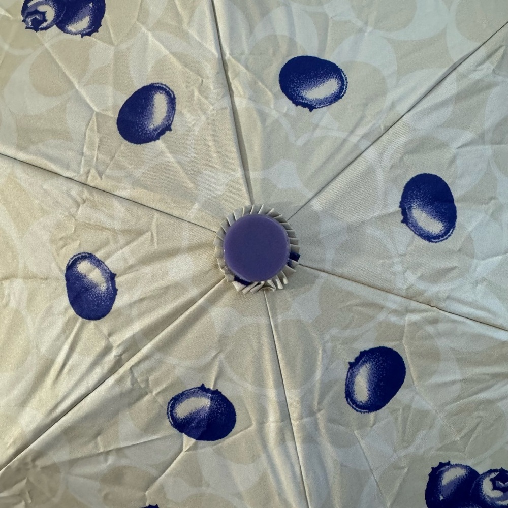 🫐Coach Mini Umbrella In Signature Blueberry Print UV Protection - Picture 8 of 9